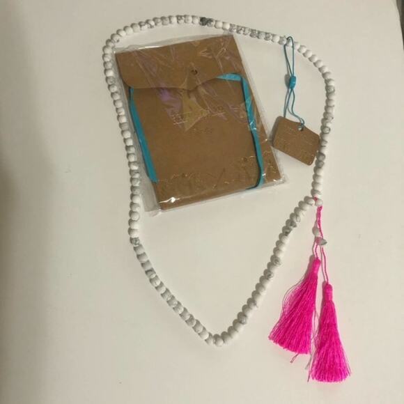 Shiraleah Chicago jewelry - Anthropologie - Java marble bead necklace pink NEW - Picture 1 of 4